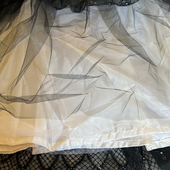 Vintage Custom Made Black Corset Sweetheart Ball gown Rhinestones Sequins Small - Picture 16 of 17